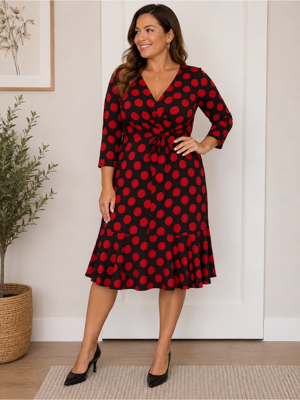 red and black wrap dress INC International Concepts | Dresses | Inc International Concepts With Polka Dots 90% Polyester 10% Spandex student_cat Plus Size Funeral Dresses Size:9-10Y